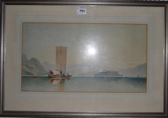 William Collingwood Smith (1815-1887) Isolde Madre Lago Maggiore, 11.5 x 21in.